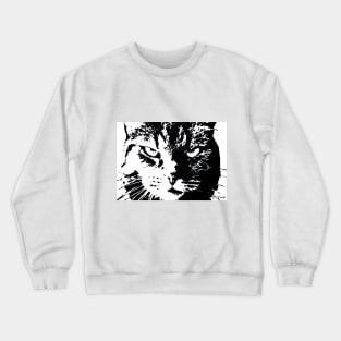 ANGRY CAT POP ART - BLACK & WHITE Crewneck Sweatshirt